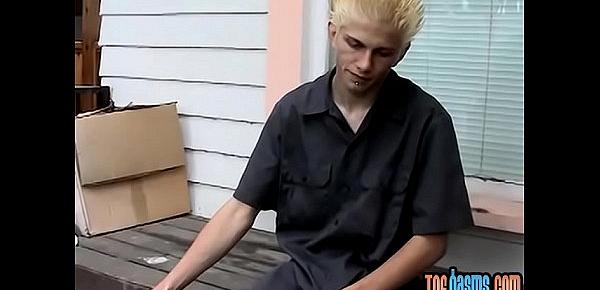  Young punk presents his sexy feet while smoking